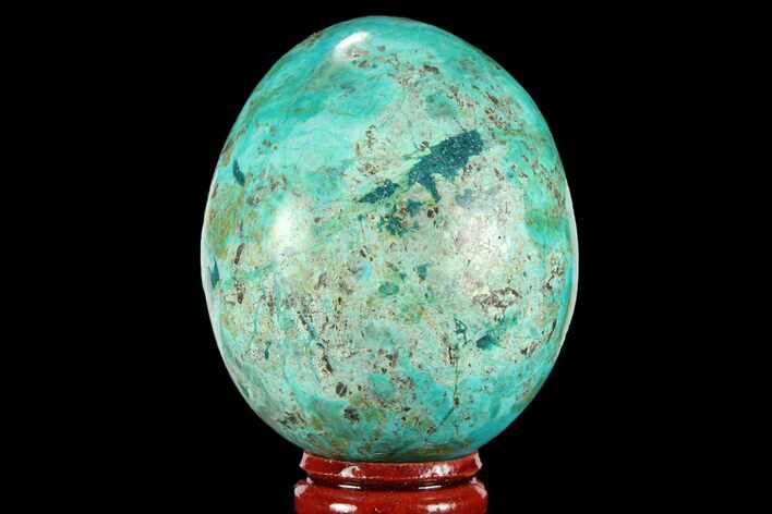 Polished Chrysocolla Egg - Peru #95671